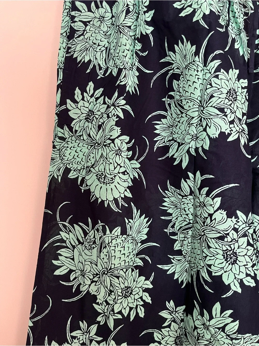 J Crew Pineapple Floral Navy and Green Three-Piece Swim Set